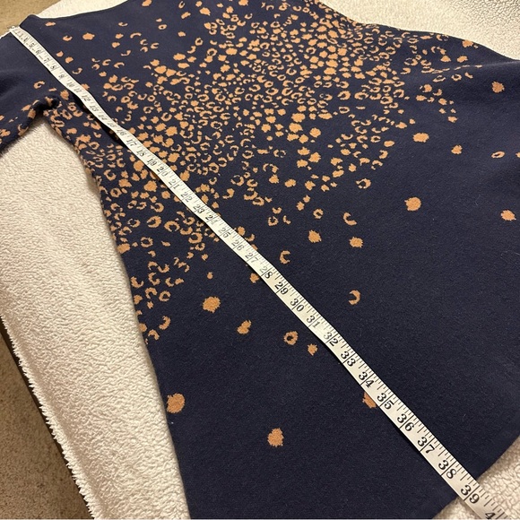 Maeve By Anthropologie Blue Leopard Mini Shift Pullover Sweater Dress - Picture 8 of 12